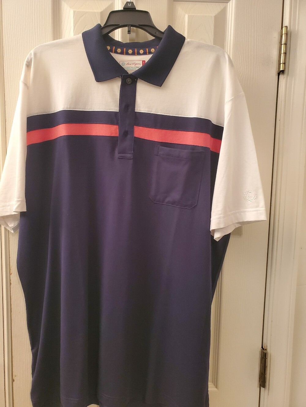 Hogan Navy, White and Red Stripe Polo Shirt